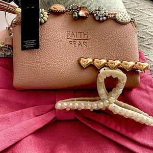 CH🌸SEN -NWT* clutch/wristlet FAITH/FEAR- 
& FREE bracelet  or 2 hair clips!!